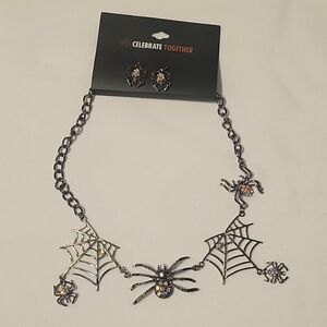 Black Diamond Spider Web Necklace!